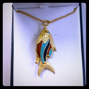 Vintage MMA Colorful Fish Necklace
